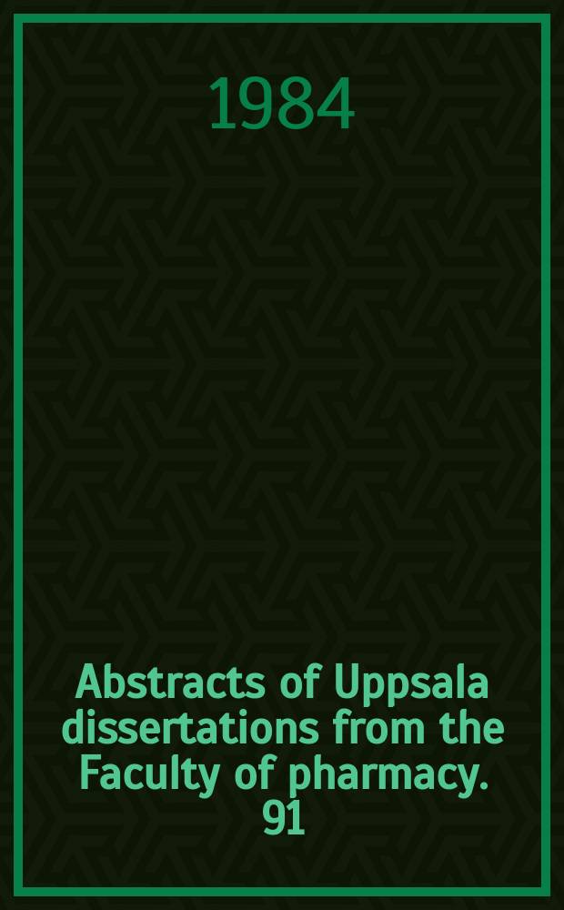 Abstracts of Uppsala dissertations from the Faculty of pharmacy. 91 : Separation of enantiomers in ion- pair ...