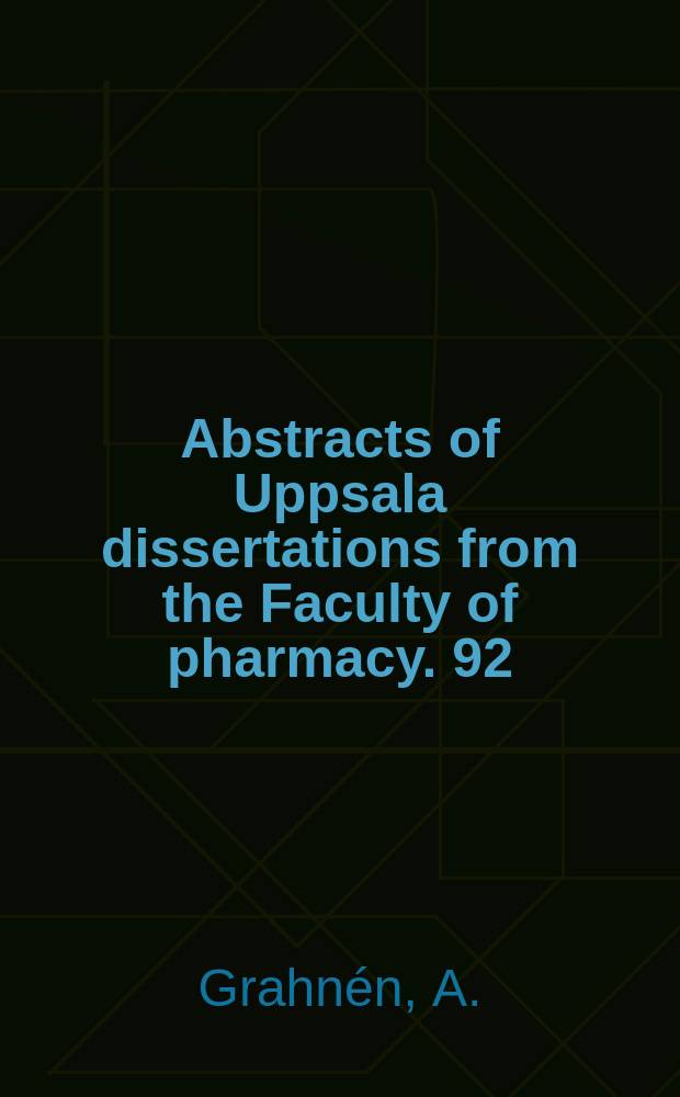 Abstracts of Uppsala dissertations from the Faculty of pharmacy. 92 : On pharmacokinetic strategies of drug ...