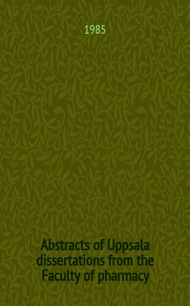 Abstracts of Uppsala dissertations from the Faculty of pharmacy : Herpesvirus- induced enzymes as ...