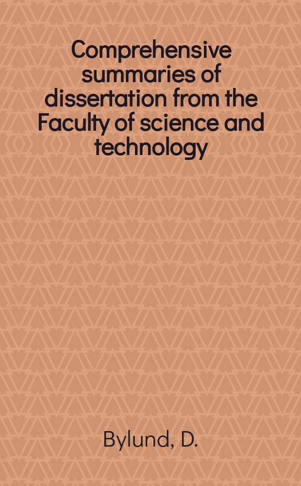 Comprehensive summaries of dissertation from the Faculty of science and technology : Chemometric tools for enhanced ...