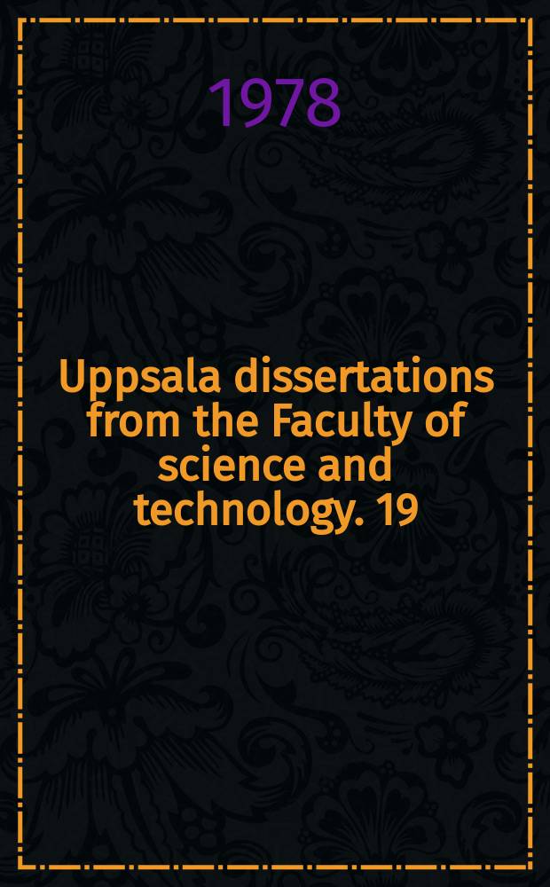 Uppsala dissertations from the Faculty of science and technology. 19 : Diffusion in dilute solutions