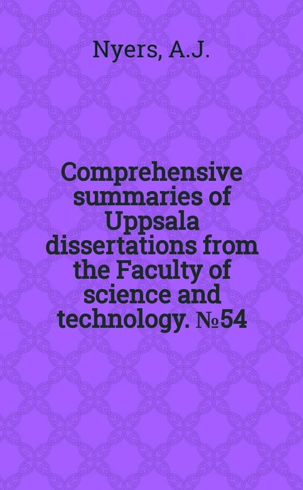 Comprehensive summaries of Uppsala dissertations from the Faculty of science and technology. №54 : Biostratigraphy, fauna, correlation