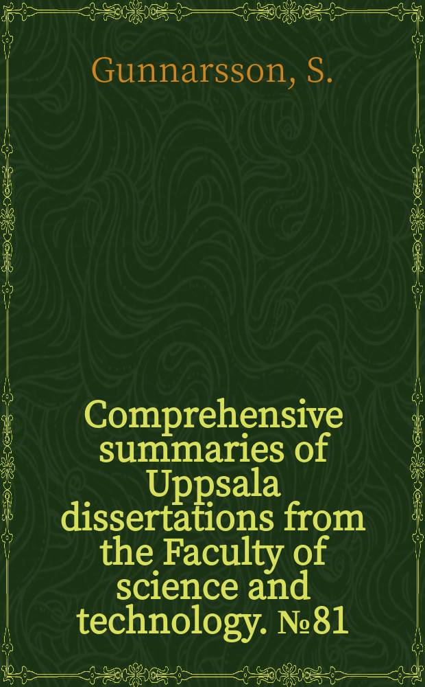 Comprehensive summaries of Uppsala dissertations from the Faculty of science and technology. №81 : Cellular immune reactions in the ...