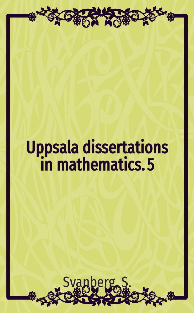 Uppsala dissertations in mathematics. 5 : Random walk in random environment and mixing