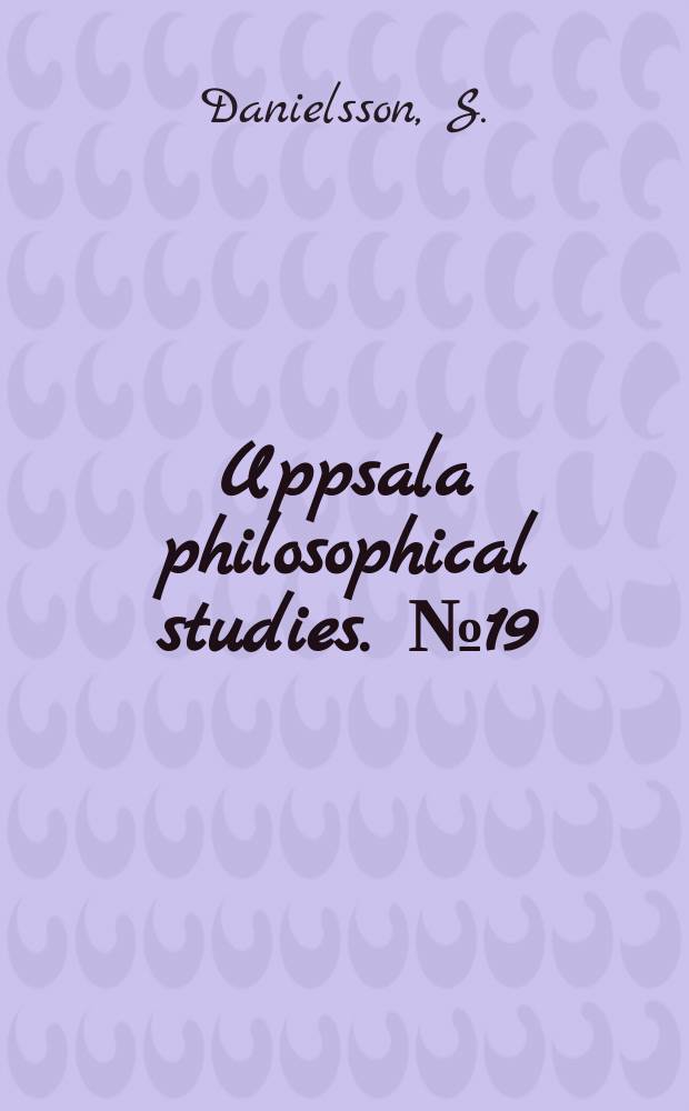 Uppsala philosophical studies. №19 : Some conceptions of performativity