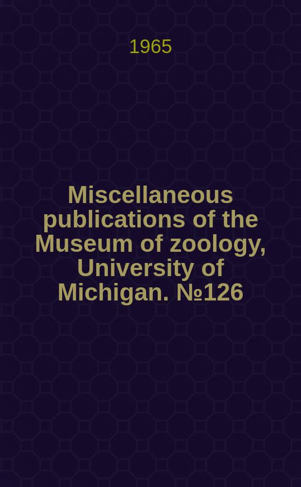 Miscellaneous publications [of the] Museum of zoology, University of Michigan. №126 : The arid-land katydids of the North American genus Neobarrettia (Orthoptera: Tettigoniidae) their systematics and a reconstruction of their history