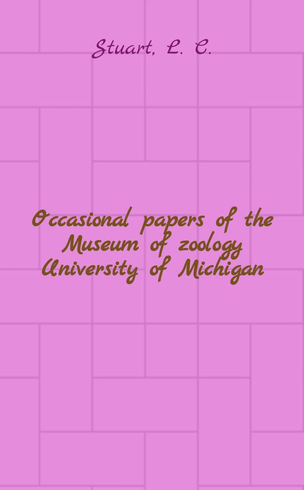Occasional papers of the Museum of zoology University of Michigan : The king snake of the Tres Marias Islands