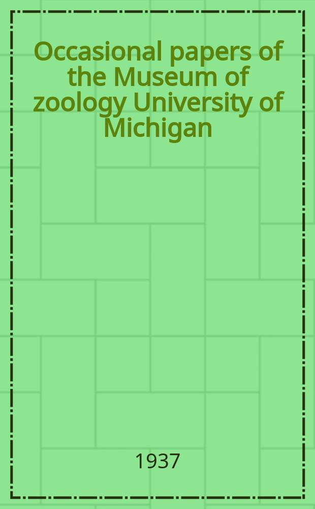 Occasional papers of the Museum of zoology University of Michigan : Variation in the wood-mouse, Peromyscus leucopus noveboracensis, in the northeastern United States