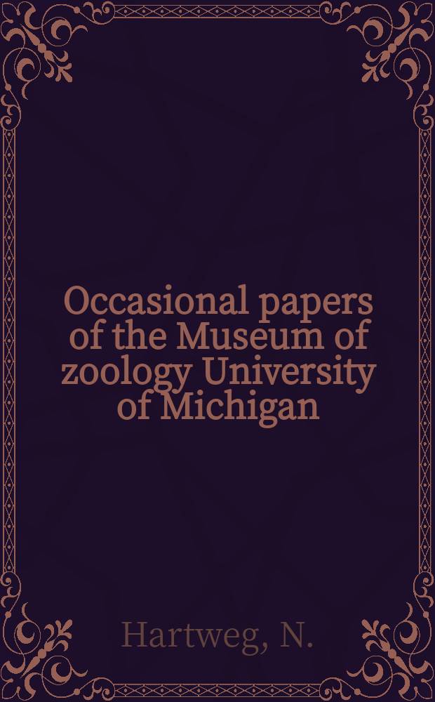 Occasional papers of the Museum of zoology University of Michigan : A new American Pseudemys