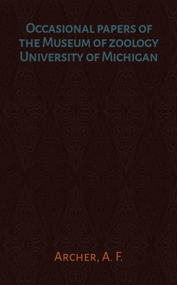Occasional papers of the Museum of zoology University of Michigan : The ecology of the mollusca of the Edwin S. George Reserve, Livingston County, Michigan