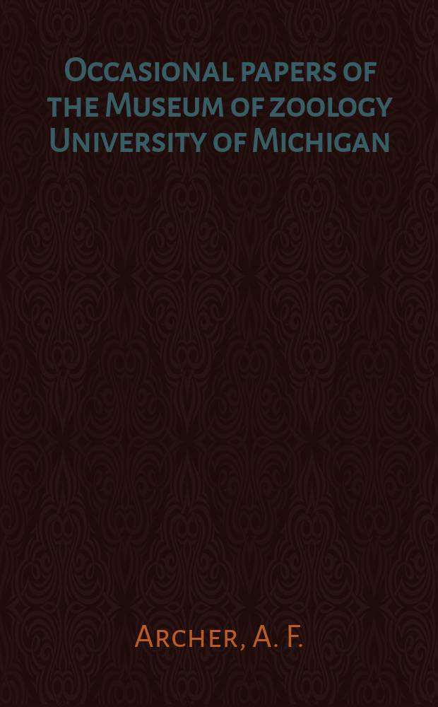 Occasional papers of the Museum of zoology University of Michigan : The ecology of the mollusca of the Edwin S. George Reserve, Livingston County, Michigan