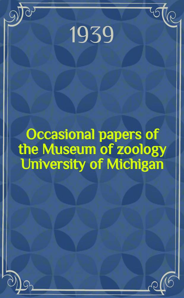 Occasional papers of the Museum of zoology University of Michigan : A new Apogonid fish from Queensland