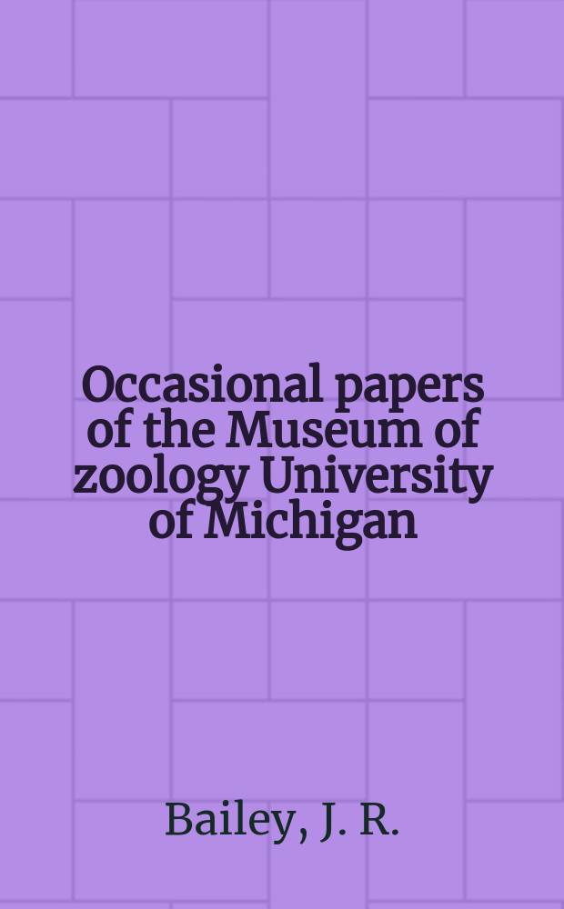 Occasional papers of the Museum of zoology University of Michigan : The Mexican snakes of the genus Rhadinaea