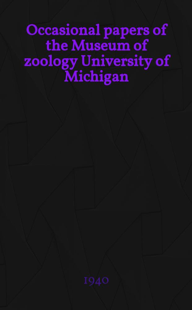 Occasional papers of the Museum of zoology University of Michigan : Percid fishes related to Poecilichthys variatus, with descriptions of three new forms