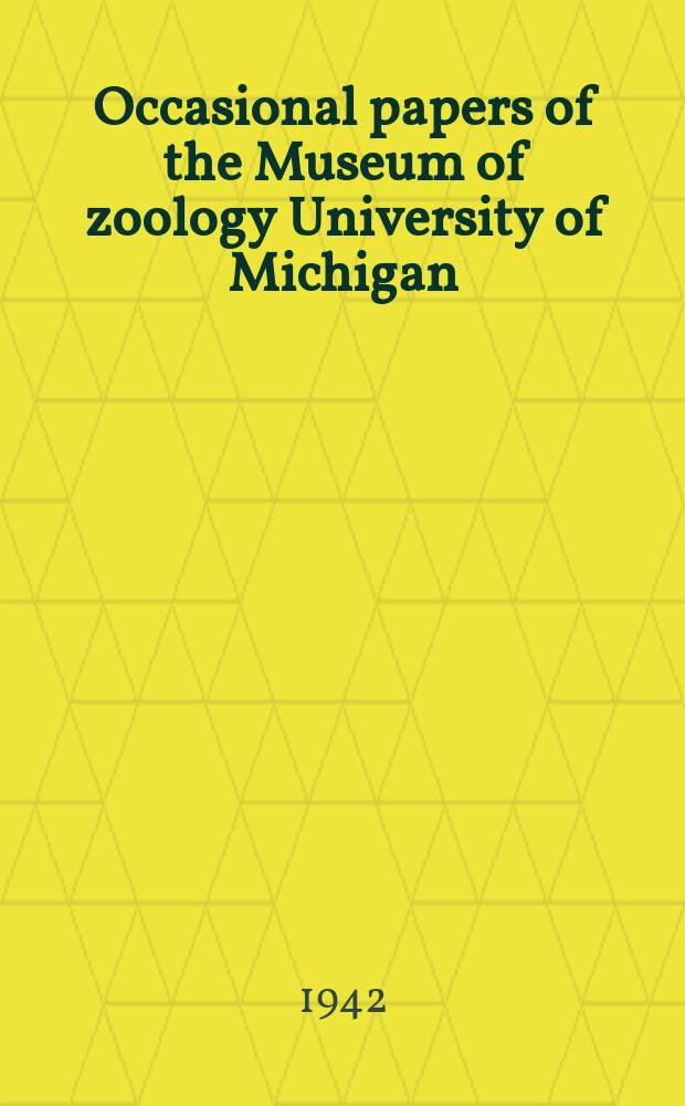 Occasional papers of the Museum of zoology University of Michigan : Descriptions of two new species of Plectrohyla brocchi with comments on several forms of tadpoles