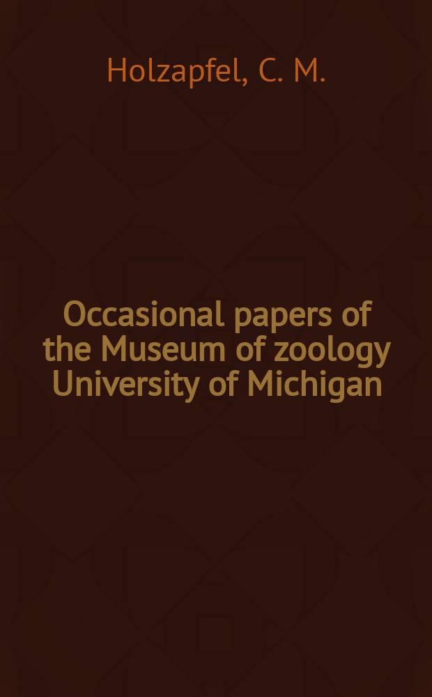 Occasional papers of the Museum of zoology University of Michigan : Evolution in the Canary Islands