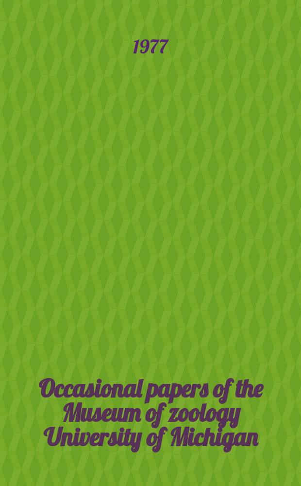 Occasional papers of the Museum of zoology University of Michigan : A new phyllotine rodent (genus Graomys)
