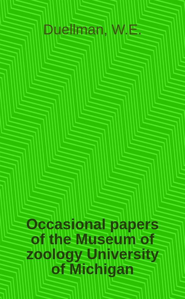 Occasional papers of the Museum of zoology University of Michigan : A new species of marsupial frog