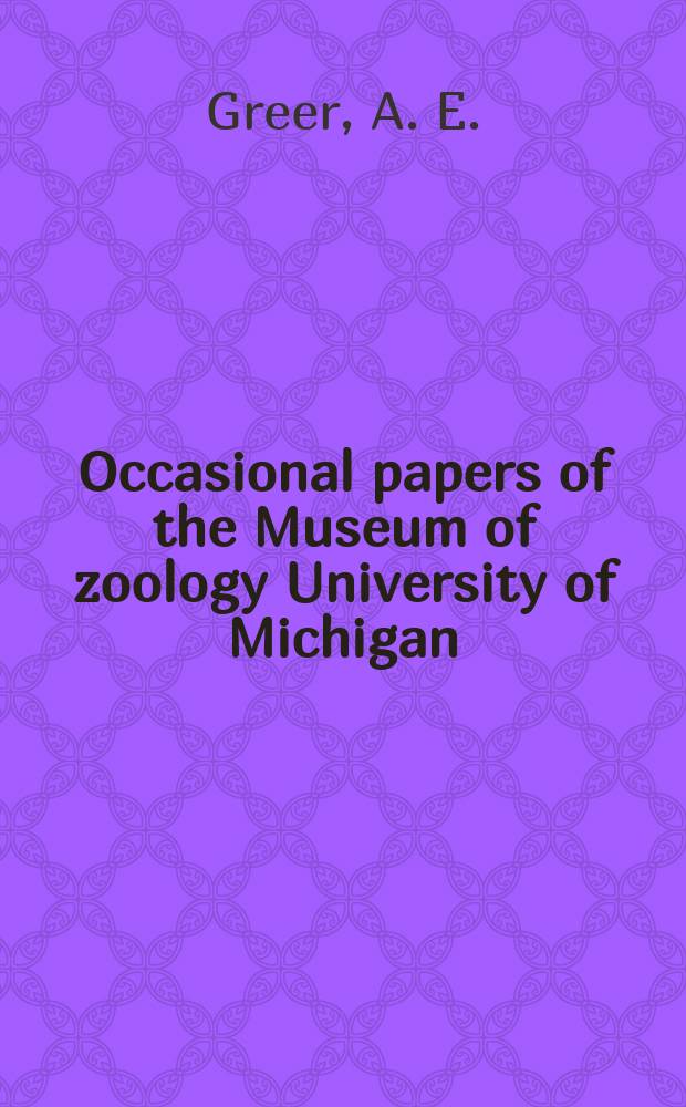 Occasional papers of the Museum of zoology University of Michigan : A new species of Lampropholis...