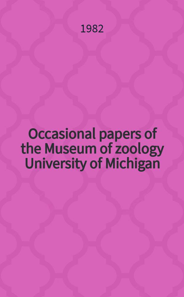 Occasional papers of the Museum of zoology University of Michigan : Mammals of Dinagat and Siargao islands...