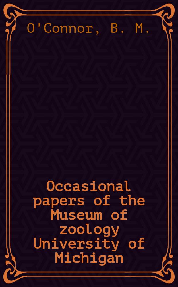 Occasional papers of the Museum of zoology University of Michigan : Two new species of Marmosopus...