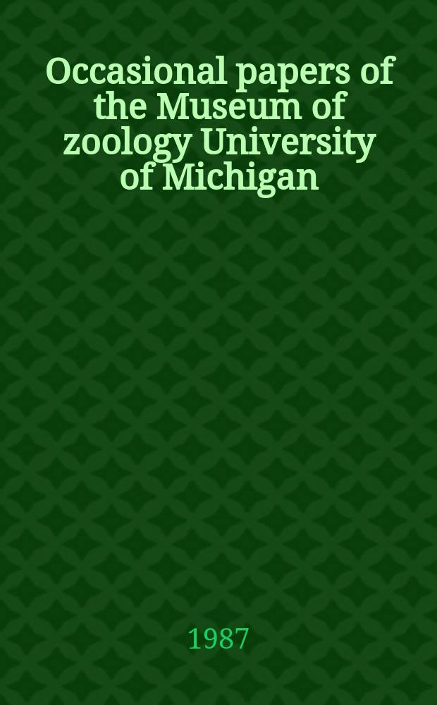 Occasional papers of the Museum of zoology University of Michigan : Phylogenetics of the boid snaxa genus...