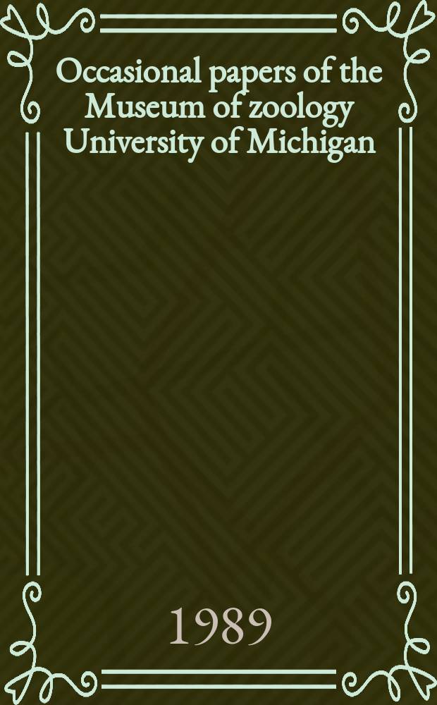 Occasional papers of the Museum of zoology University of Michigan : Akodon of Peru and Bolivia...