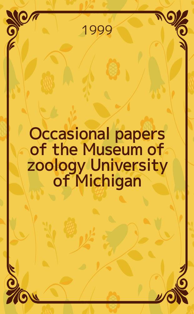 Occasional papers of the Museum of zoology University of Michigan : Paretroplus maromandia, a new cichlid...