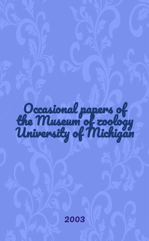 Occasional papers of the Museum of zoology University of Michigan : Airus verrucosus, a new species of freshwater...