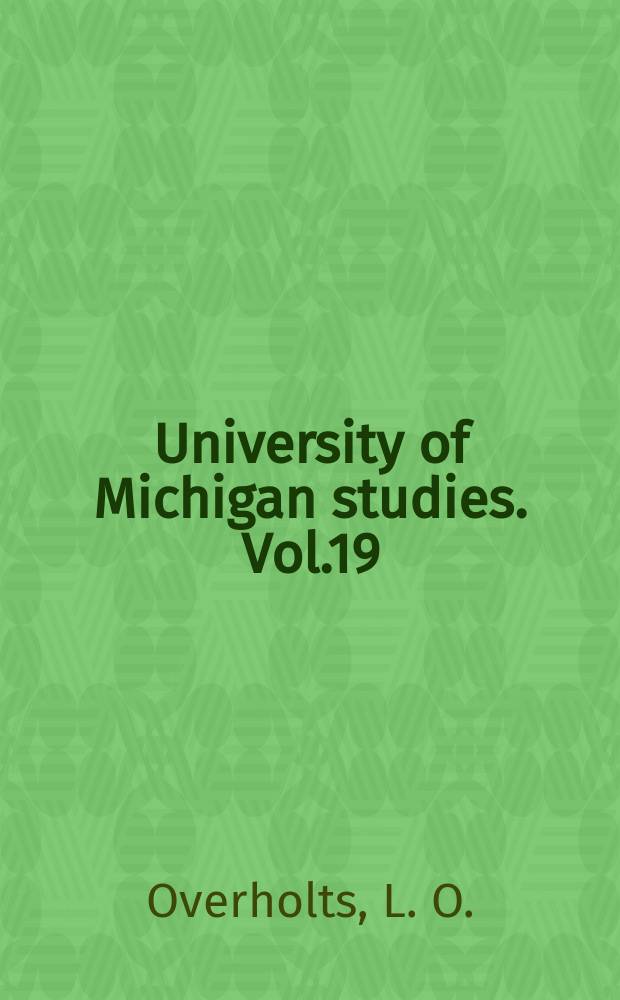 University of Michigan studies. Vol.19 : Polyporaceae of the United States, Alaska and Canada