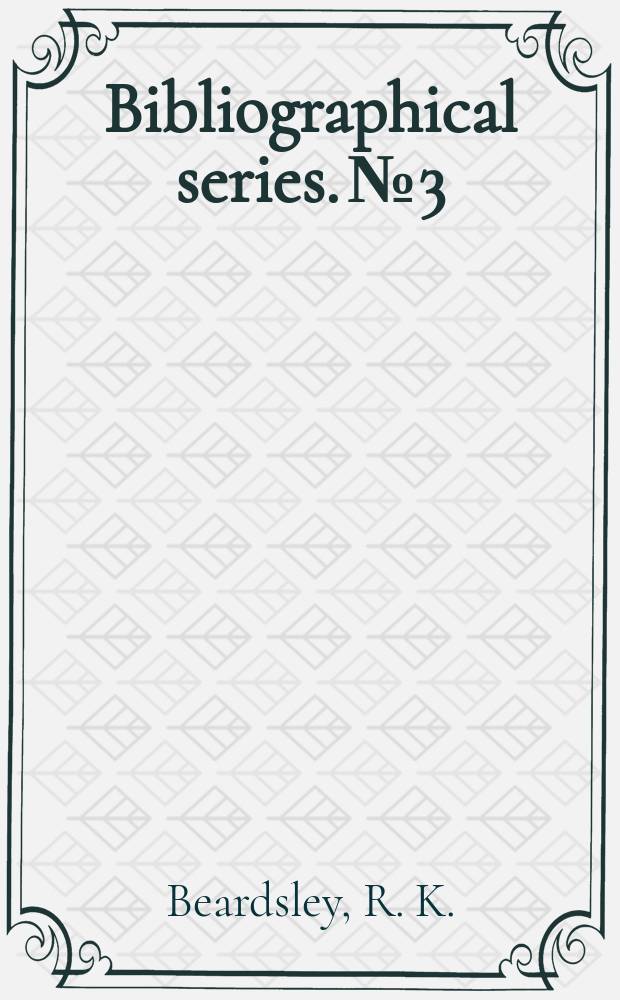 Bibliographical series. №3 : Bibliographic materials in the Japanese language on Far Eastern archeology and ethnology