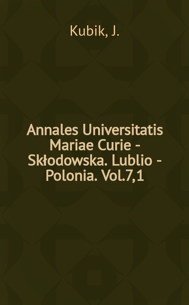 Annales Universitatis Mariae Curie - Skłodowska. Lublio - Polonia. Vol.7, 1 : Badania nad morfologia biologia smużki (Sicista betulina Paall) z Białowieskiego Parku narodowego