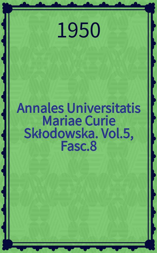 Annales Universitatis Mariae Curie Skłodowska. Vol.5, Fasc.8 : Wahania ciśnień w jamie środopłucnej a ruchomości śródpiersia