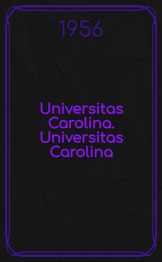 Universitas Carolina. Universitas Carolina
