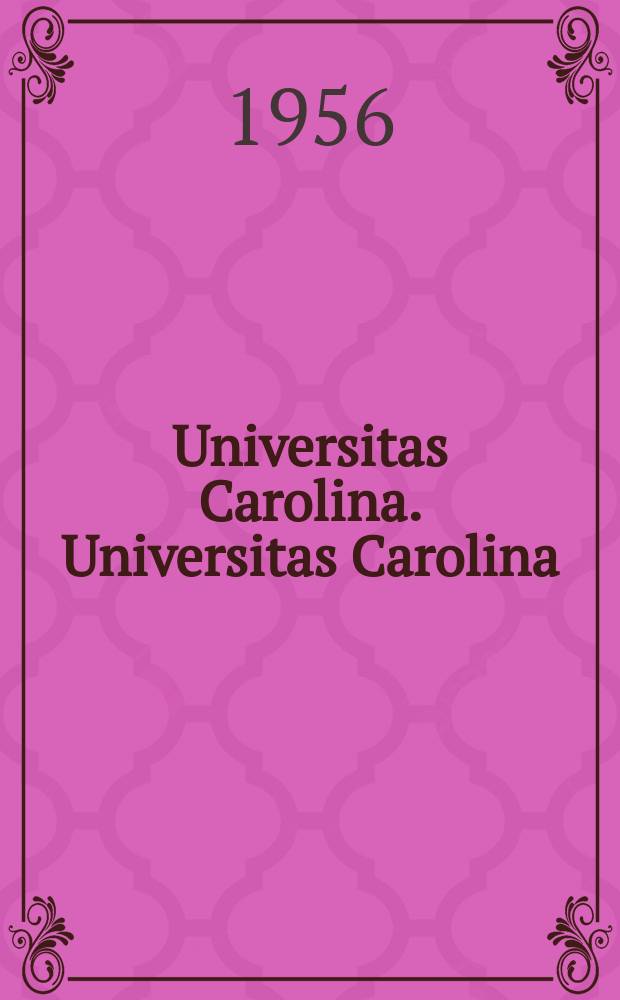 Universitas Carolina. Universitas Carolina