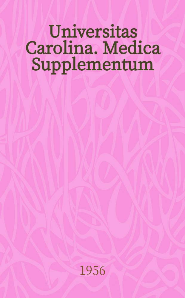 Universitas Carolina. Medica Supplementum