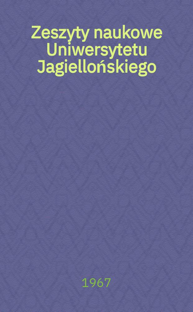 Zeszyty naukowe Uniwersytetu Jagiellońskiego