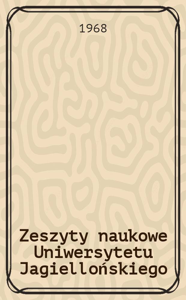 Zeszyty naukowe Uniwersytetu Jagiellońskiego