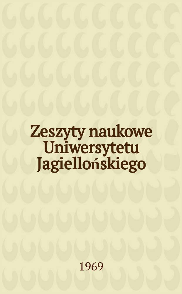 Zeszyty naukowe Uniwersytetu Jagiellońskiego
