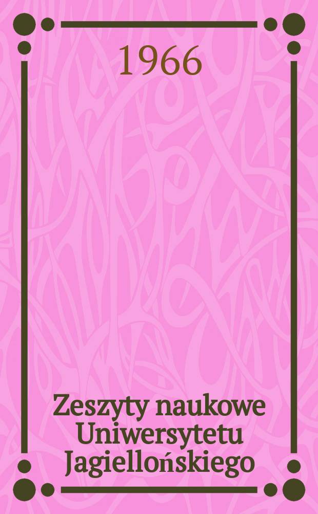 Zeszyty naukowe Uniwersytetu Jagiellońskiego