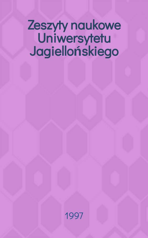 Zeszyty naukowe Uniwersytetu Jagiellońskiego