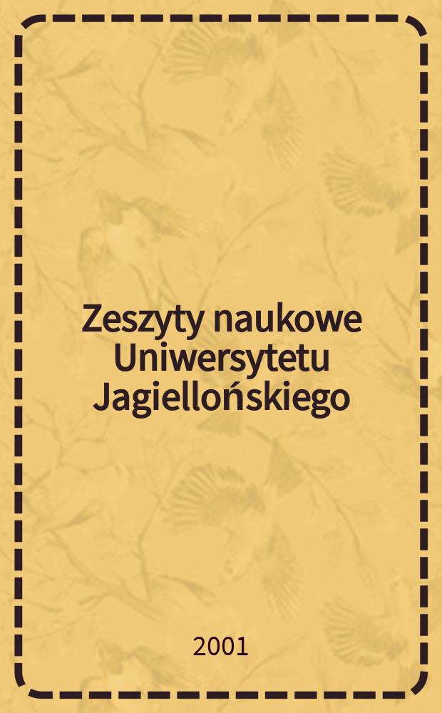 Zeszyty naukowe Uniwersytetu Jagiellońskiego