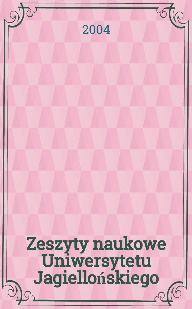 Zeszyty naukowe Uniwersytetu Jagiellońskiego