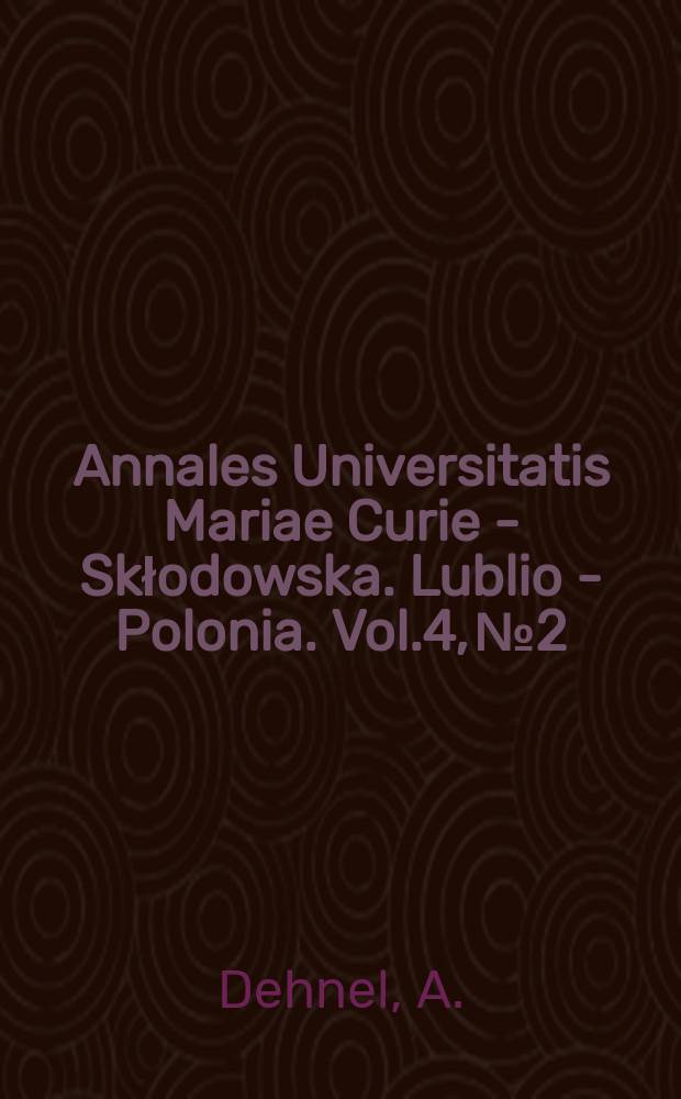 Annales Universitatis Mariae Curie - Skłodowska. Lublio - Polonia. Vol.4, №2 : Badania nad rodzajem Sorex L.