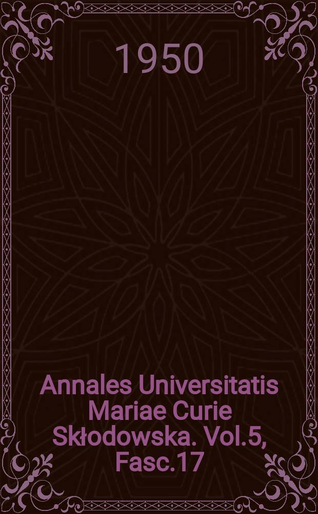 Annales Universitatis Mariae Curie Skłodowska. Vol.5, Fasc.17 : Tuberkulinowa prowokacja leukergii jako próba na czynna gruźlicę płuc