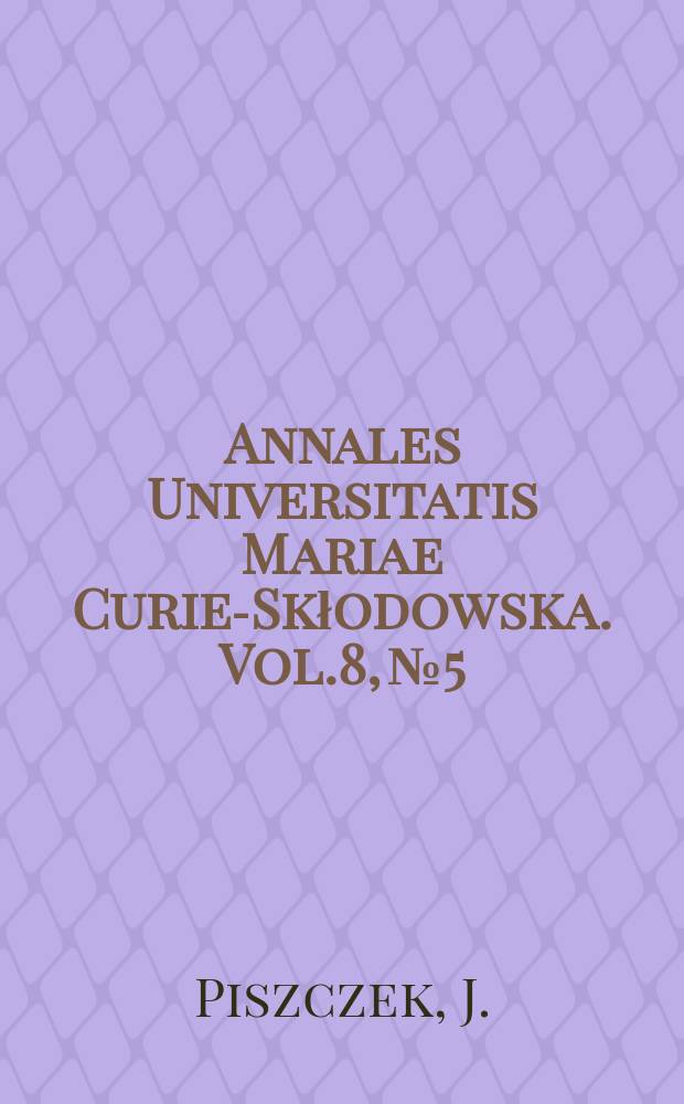 Annales Universitatis Mariae Curie-Skłodowska. Vol.8, №5 : Mady w dolinie Wisłoki