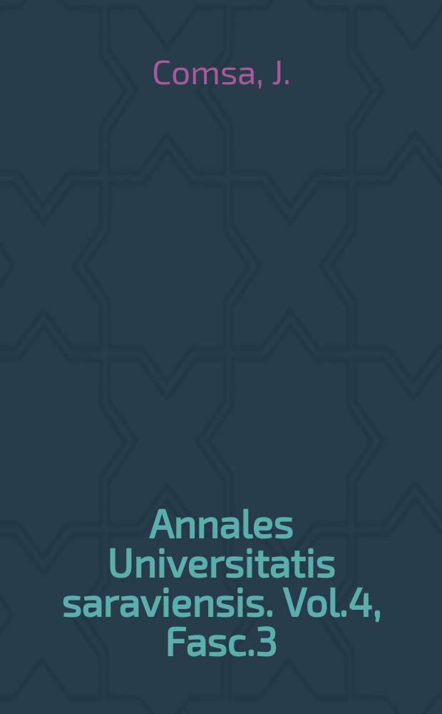 Annales Universitatis saraviensis. Vol.4, Fasc.3 : Wechselwirkungen zwischen dem Thymus und anderen inkretorischen Drüsen