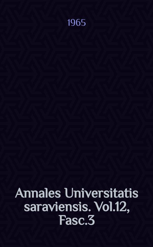 Annales Universitatis saraviensis. Vol.12, Fasc.3 : Experimentelle und klinische Untersuchungen &uuml;ber die Peritoneallappenplastik der Harnblase