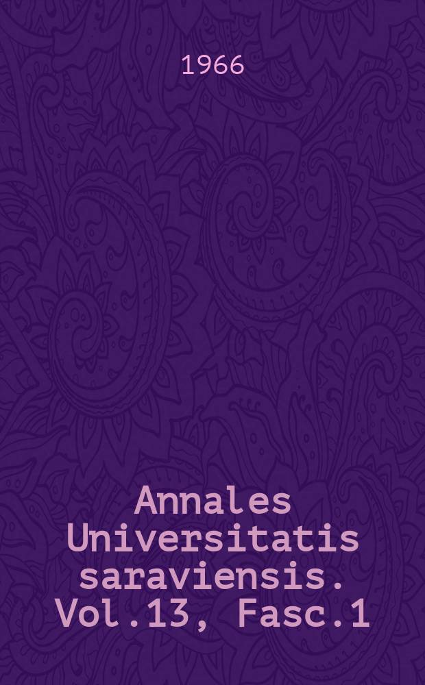 Annales Universitatis saraviensis. Vol.13, Fasc.1 : Kinetik und Reaktionsmechanismus der Acetycholinesterase