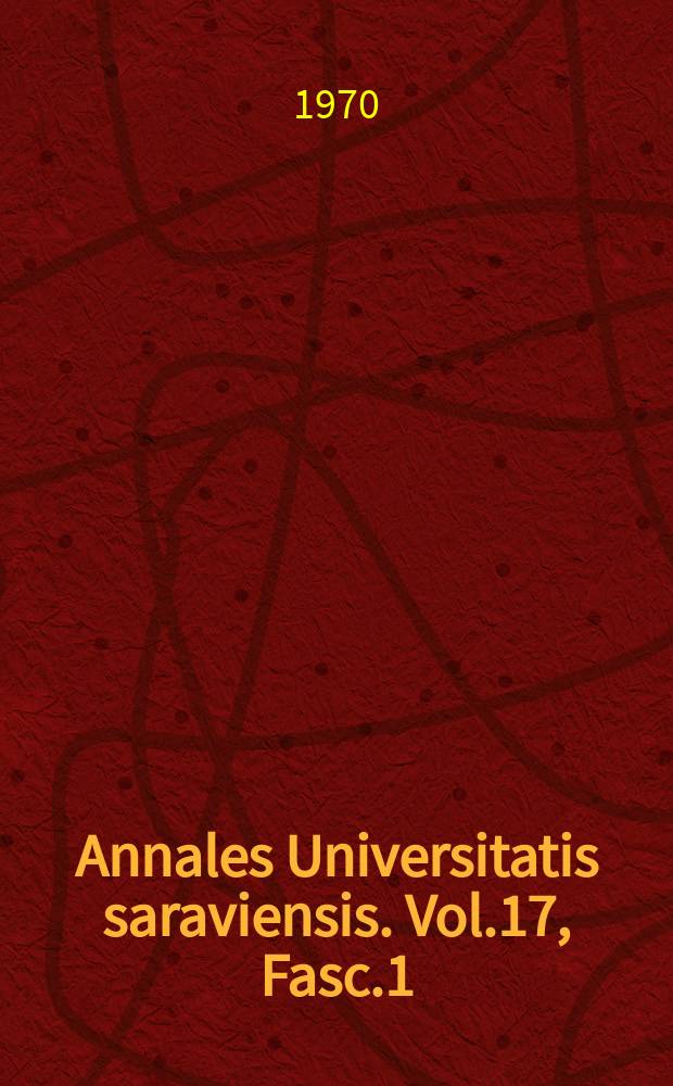 Annales Universitatis saraviensis. Vol.17, Fasc.1 : Korrelationen zwischen Hämodynamik und Elektrokardiogramm
